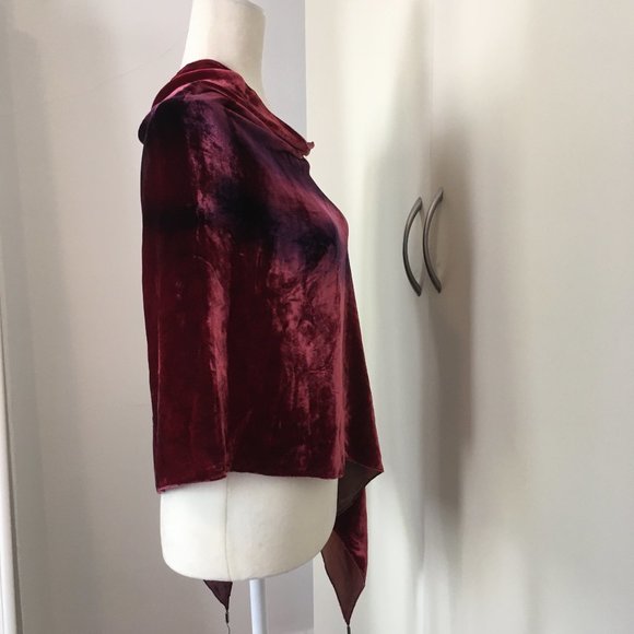 Handmade Hand-dyed Velvet Shawl - Picture 4 of 8